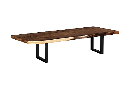 Origins Dining Table Straight Edge, Natural, Satin Black Legs