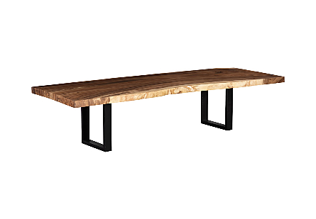 Origins Dining Table  Straight Edge, Natural, Satin Black Legs