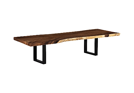 Origins Dining Table  Straight Edge, Natural, Satin Black Legs