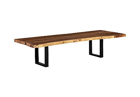 Origins Dining Table  Straight Edge, Natural, Satin Black Legs