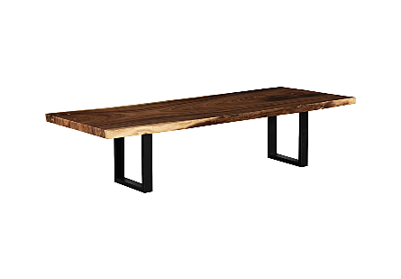 Origins Dining Table  Straight Edge, Natural, Satin Black Legs