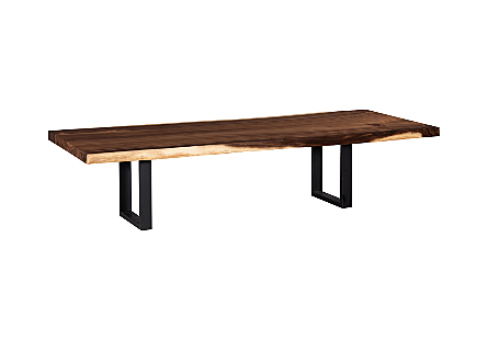 Origins Dining Table Natural, Straight Edge, Satin Black Legs