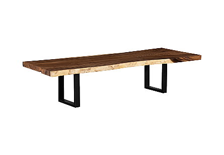 Origins Dining Table  Straight Edge, Natural, Satin Black Legs