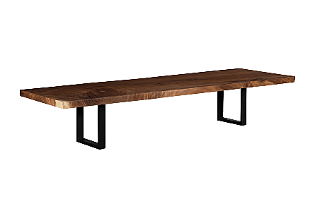 Origins Dining Table Straight Edge, Natural, Satin Black Legs