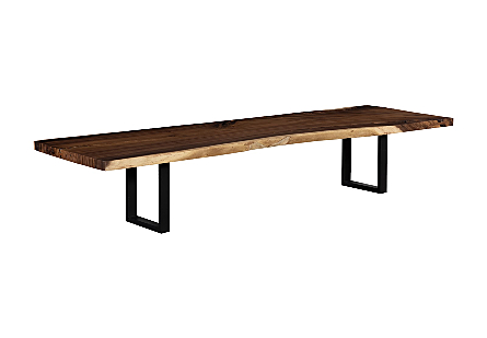 Origins Dining Table Straight Edge, Natural, Satin Black Legs