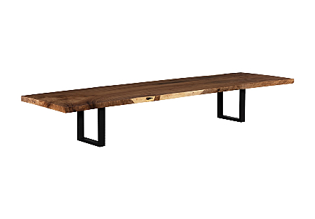 Origins Dining Table Straight Edge, Natural, Satin Black Legs