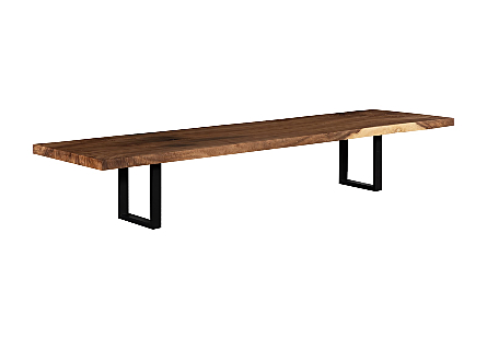 Origins Dining Table Straight Edge, Natural, Satin Black Legs