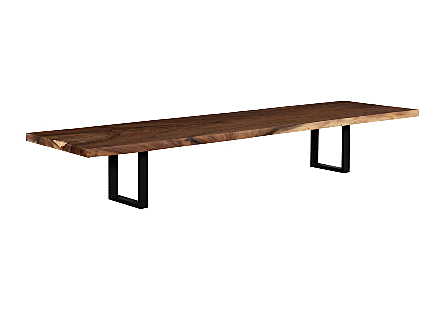 Origins Dining Table Straight Edge, Natural, Satin Black Legs