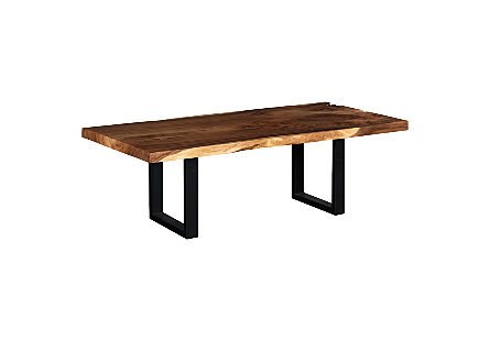 Origins Dining Table Straight Edge, Natural, Satin Black Legs