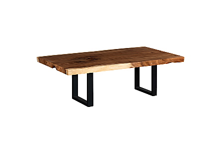 Origins Dining Table Straight Edge, Natural, Satin Black Legs