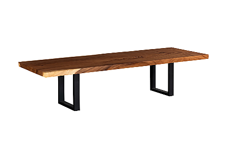 Origins Dining Table Straight Edge, Natural, Satin Black Legs