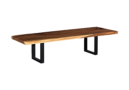 Origins Dining Table Straight Edge, Natural, Satin Black Legs