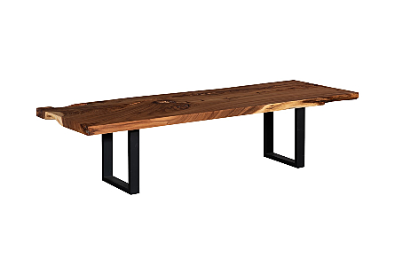 Origins Dining Table Straight Edge, Natural, Satin Black Legs