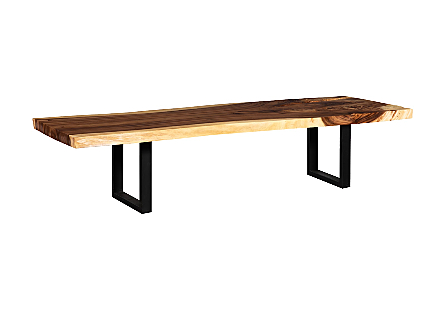 Origins Dining Table Live Edge, Natural, Satin Black Legs