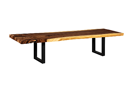 Origins Dining Table Straight Edge, Natural, Satin Black Legs