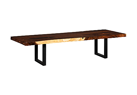 Origins Dining Table Live Edge, Natural, Satin Black Legs