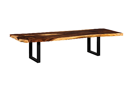 Origins Dining Table Live Edge, Natural, Satin Black Legs