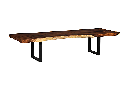 Origins Dining Table Live Edge, Natural, Satin Black Legs