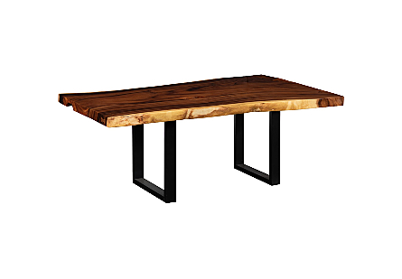 Origins Dining Table Live Edge, Natural, Satin Black Legs