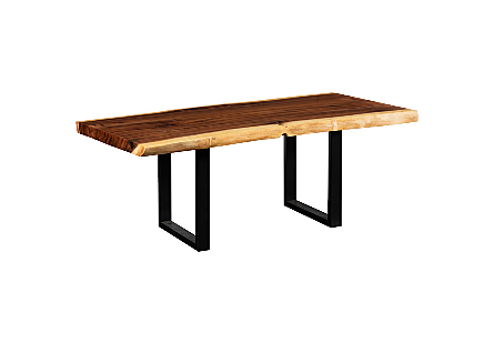 Origins Dining Table Live Edge, Natural, Satin Black Legs