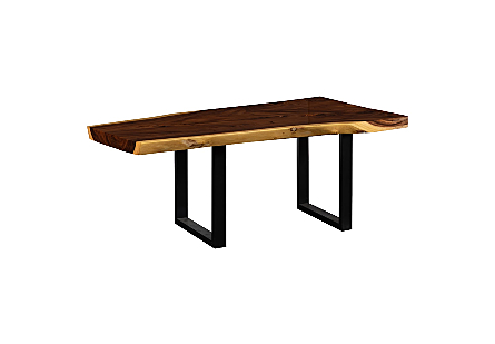 Origins Dining Table Live Edge, Natural, Satin Black Legs