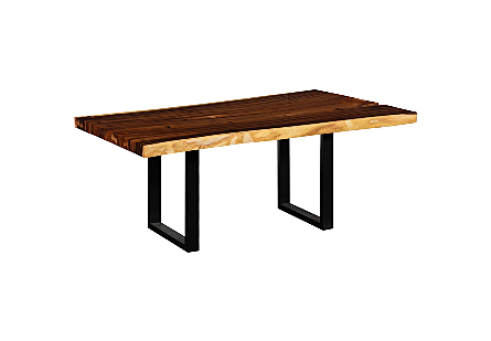 Origins Dining Table Live Edge, Natural, Satin Black Legs