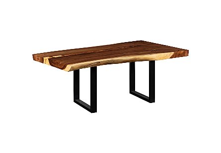 Origins Dining Table Live Edge, Natural, Satin Black Legs