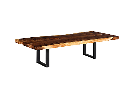 Origins Dining Table Live Edge, Natural, Satin Black Legs