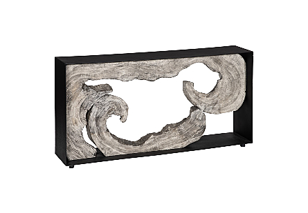 Framed Console Table Gray Stone