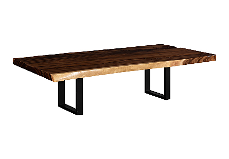 Origins Dining Table Live Edge, Natural, Satin Black Legs