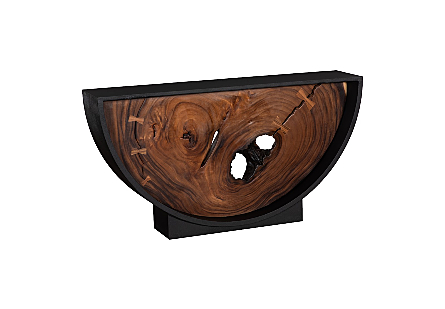 Framed Arc Console Table Natural, Iron