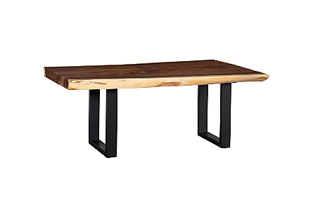 Origins Dining Table, Live Edge, Natural, Satin Black Legs