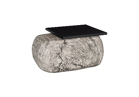 Plateau Coffee Table With Shelf Gray Stone