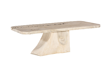 Origins Dining Table Straight Edge, Bleached, Root Base