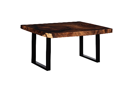 Origins Dining Table Straight Edge, Natural, Satin Black Legs