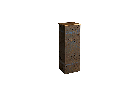 Crumpled Oil Drum Pedestal Wood Top