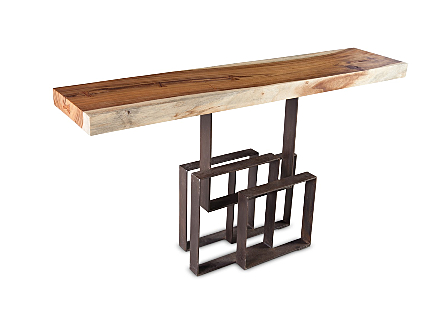 Score Console Table Chamcha Wood, Iron Base