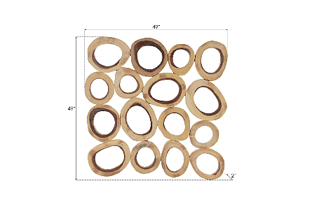 Chuleta Rings Wall Art Chamcha Wood, Square, LG