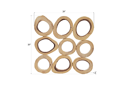 Chuleta Rings Wall Art Chamcha Wood, Square, SM