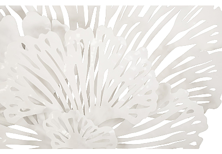 Flower Wall Art Small, White, Metal