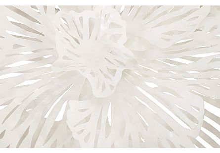 Flower Wall Art Medium, White, Metal