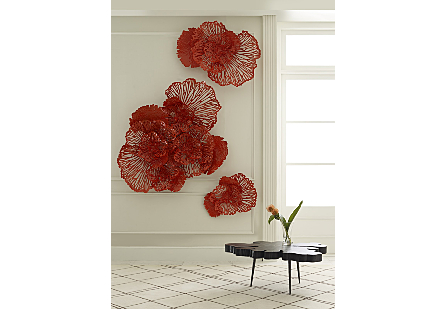 Flower Wall Art Medium, Coral, Metal