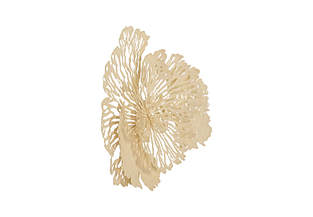 Flower Wall Art Small, Ivory, Metal