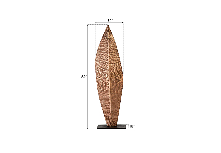 Carved Leaf on Stand, Copper Leaf MD