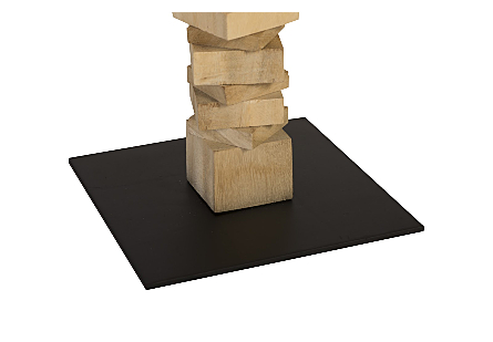 Stacked Wood Floor Sculptures Bleached, Set of 3