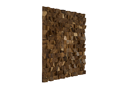 Blocks Wall Art Chamcha Wood, Natural, LG