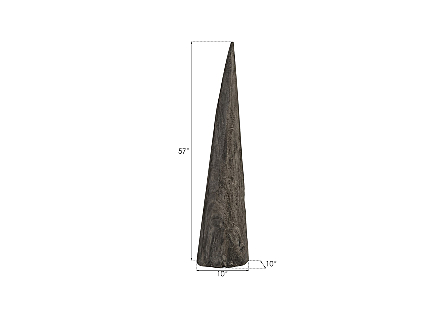 Shark Tooth Sculpture Large, Gray Stone Finish