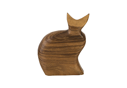 Sitting Cat Sculpture Natural