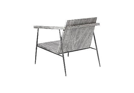 Forged Leg Arm Chair Metal, Gray Stone / Black