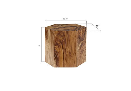 Honeycomb Side Table Chamcha Wood, SM